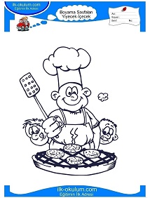 Çocuklar İçin Mangal-Barbekü Boyama Sayfaları 